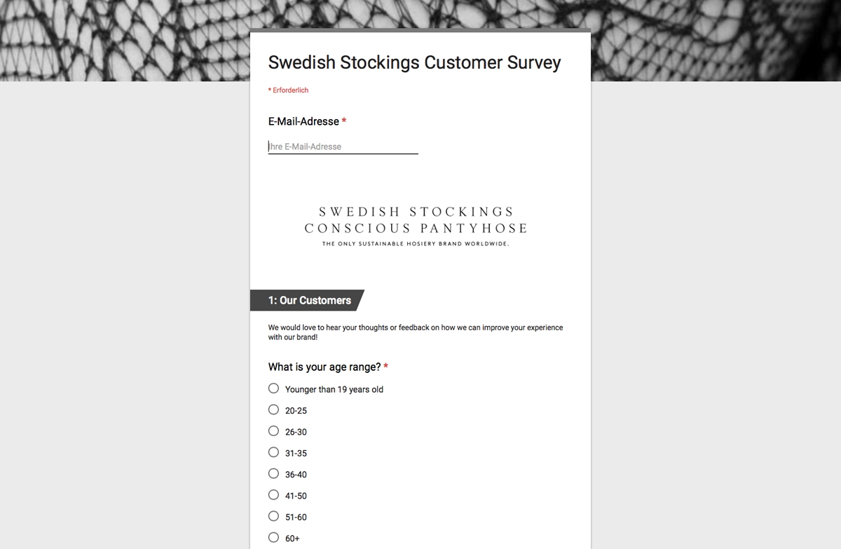 Screenshot Swedish Stockings Umfrage