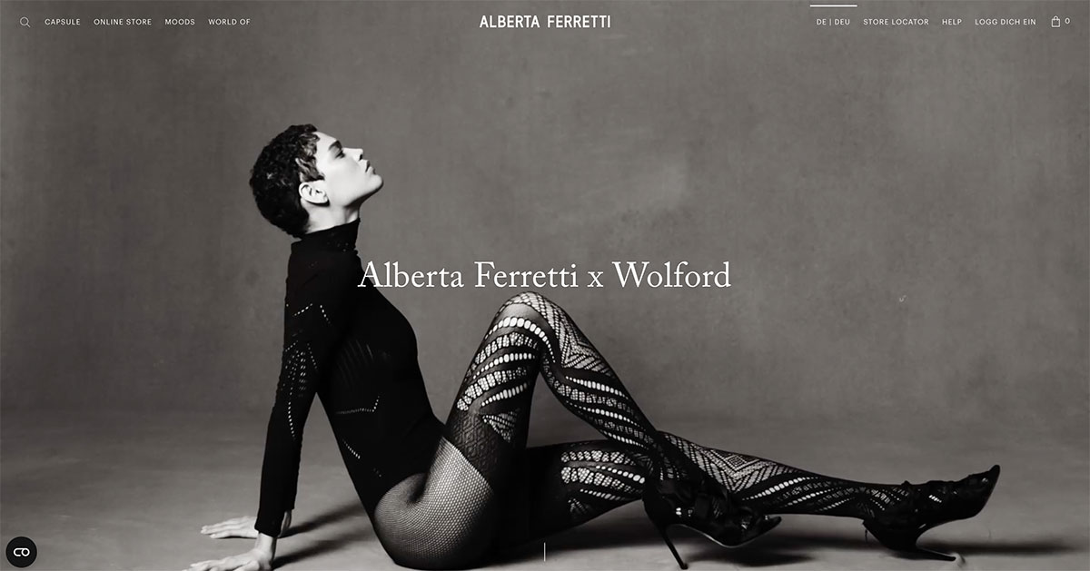 Screenshot Homepage Alberta Ferretti