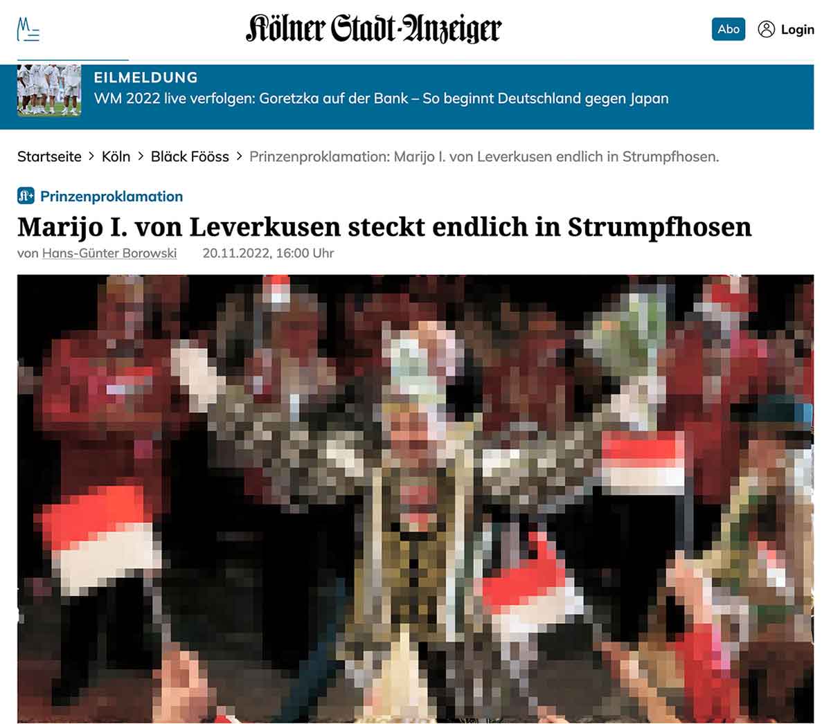 Screenshot Kölner Stadt-Anzeiger