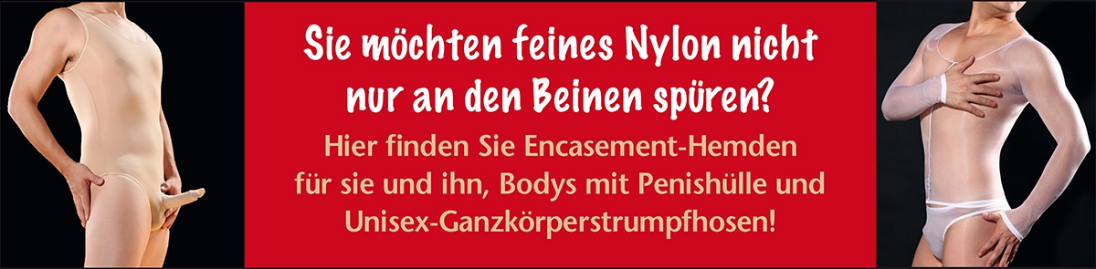 Banner mit Werbung für den Männerstrumpfhosen-Shop