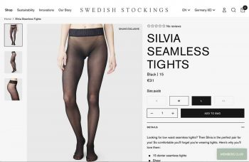 Nahtlose Strumpfhose Silvia von Swedish Stockings