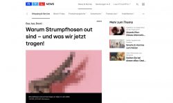 Screenshot von rtl.de zum Thema Strumpfhosen